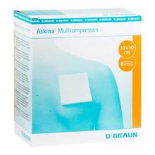 Abbildung: Askina Mullkompressen 10x10 cm steril 25X2 St, Kompressen PZN 06874496 