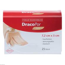 Abbildung: Dracopor Wundverband 5x7,2 cm steril hautfarben 25 St, Verband PZN 06887731 