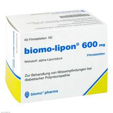 Abbildung: Biomo-lipon 600 mg Filmtabletten 60 St, Filmtabletten PZN 06897592 
