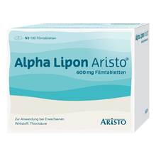 Abbildung: Alpha Lipon Aristo 600 mg Filmtabletten 100 St, Filmtabletten PZN 06897706 