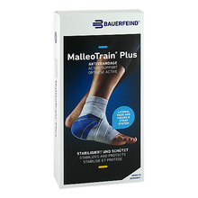 Abbildung: Malleotrain Plus Sprunggelenkb.links Größe 4 titan 1 St, Bandage PZN 06909071 