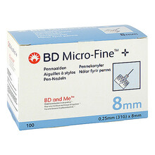 Abbildung: BD Micro-Fine + 8 Pen-Nadeln 0,25x8 mm 100 St, Kanüle PZN 06941904 