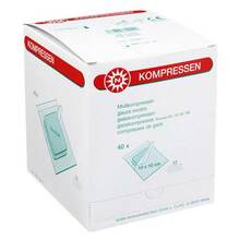 Abbildung: Mullkompressen 10x10 cm steril 12fach 40X2 St, Kompressen PZN 07098605 