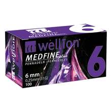 Abbildung: WELLION MEDFINE plus Pen-Nadeln 6 mm 100 St, Kanüle PZN 07105587 