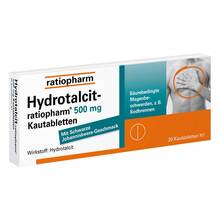 Abbildung: Hydrotalcit-ratiopharm 500 mg Kautabletten 20 St, Kautabletten PZN 07105995 