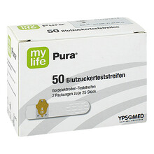 Abbildung: MYLIFE Pura Blutzucker Teststreifen 50 St, Teststreifen PZN 07108829 