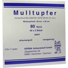 Abbildung: Mulltupfer 20x20 cm pflaumengroß steril 40X2 St, Tupfer PZN 07118383 