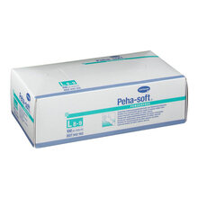 Abbildung: Peha-Soft Latex Untersuchungshandschuhe unsteril puderfrei L 100 St, Handschuhe PZN 07126891 