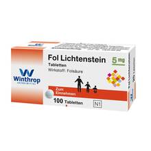 Abbildung: Fol Lichtenstein 5 mg Tabletten 100 St, Tabletten PZN 07219753 
