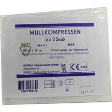 Abbildung: Mullkompressen 10x10 cm steril 12fach BW 5X2 St, Kompressen PZN 07259178 