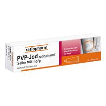 Abbildung: Pvp-Jod-ratiopharm Salbe 25 g, Salbe PZN 07260425 