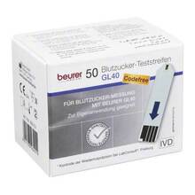 Abbildung: Beurer GL40 Blutzuckerteststreifen 50 St, Teststreifen PZN 07270292 