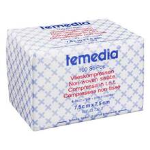 Abbildung: VLIESKOMPRESSEN unsteril 7,5x7,5 cm 4fach 100 St, Kompressen PZN 07280729 