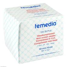 Abbildung: VLIESKOMPRESSEN unsteril 10x10 cm 4fach 100 St, Kompressen PZN 07280735 