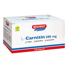 Abbildung: L-Carnitin 500 mg Megamax Kapseln 120 St, Kapseln PZN 07307204 