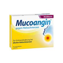 Abbildung: Mucoangin Waldbeere 20 mg Lutschtabletten 18 St, Lutschtabletten PZN 07314486 
