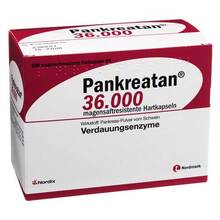 Abbildung: Pankreatan 36.000 magensaftresistente Hartkapseln 200 St, Magensaftresistente Hartkapseln PZN 07322149 