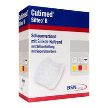 Abbildung: Cutimed Siltec B Schaumverband 12,5x12,5 cm mit Haftrand  12 St, Kompressen PZN 07340791 