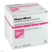 Abbildung: Hepa-Merz Infusionslösungs-Konzentrat Ampullen 25X10 ml, Infusionslösungskonzentrat PZN 07342005 