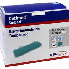 Abbildung: CUTIMED Sorbact Tamponaden 2x50 cm 24 St, Tamponaden PZN 07351731 