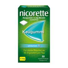 Abbildung: Nicorette Kaugummi 4 mg whitemint 30 St, Kaugummi PZN 07353629 
