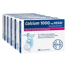 Abbildung: Calcium 1000 Hexal Brausetabletten 100 St, Brausetabletten PZN 07383955 