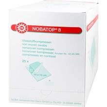 Abbildung: Nobatop 8 Kompressen 10x10 cm steril 25X5 St, Kompressen PZN 07385635 