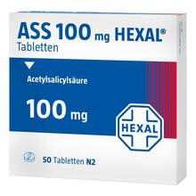Abbildung: Ass 100 mg Hexal Tabletten 50 St, Tabletten PZN 07402204 