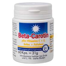 Abbildung: Beta Carotin Kapseln + Vitamin C+E 60 St, Kapseln PZN 07519490 