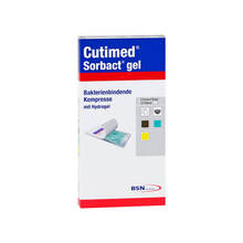Abbildung: CUTIMED Sorbact Gel Kompressen 7,5x15 cm 10 St, Kompressen PZN 07523267 