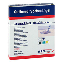 Abbildung: CUTIMED Sorbact Gel Kompressen 7,5x7,5 cm 10 St, Kompressen PZN 07523333 