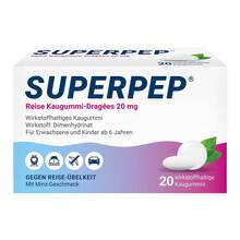 Abbildung: Superpep Reise Kaugummi Dragees 20 mg 20 St, Kaugummi PZN 07560067 