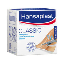 Abbildung: Hansaplast Classic Pflaster 8 cmx5 m 1 St, Pflaster PZN 07577582 