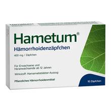 Abbildung: Hametum Hämorrhoiden Zäpfchen 10 St, Suppositorien PZN 07619493 