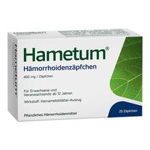 Abbildung: Hametum Hämorrhoiden Zäpfchen 25 St, Suppositorien PZN 07619576 
