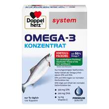 Abbildung: Doppelherz Omega-3 Konzentrat system Kapseln 120 St, Kapseln PZN 07625016 