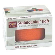 Abbildung: BORT StabiloColor haft Binde 4 cm orange 1 St, Bandage PZN 07672375 