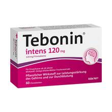 Abbildung: Tebonin intens 120 mg Filmtabletten 60 St, Filmtabletten PZN 07682356 