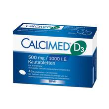 Abbildung: Calcimed D3 500 mg / 1000 I.E. Kautabletten 48 St, Kautabletten PZN 07682505 