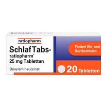 Abbildung: Schlaf Tabs-ratiopharm 25 mg Tabletten 20 St, Tabletten PZN 07707524 