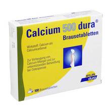 Abbildung: Calcium 500 dura Brausetabletten 100 St, Brausetabletten PZN 07730279 