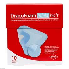 Abbildung: DRACOFOAM Infekt haft Schaumst.Wundauf.7,5x7,5 cm 10 St, Verband PZN 07730635 