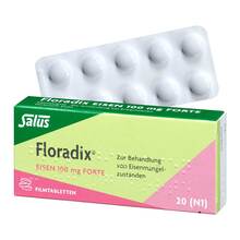 Abbildung: Floradix Eisen 100 mg forte Filmtabletten 20 St, Filmtabletten PZN 07798283 