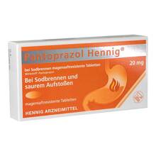 Abbildung: Pantoprazol Hennig b.Sodbrennen 20 mg magensaftresistent Tabletten  7 St, Tabletten magensaftresistent PZN 08439965 