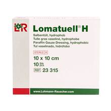 Abbildung: LOMATUELL H Salbentüll 10x10 cm steril 10 St, Verband PZN 08454864 