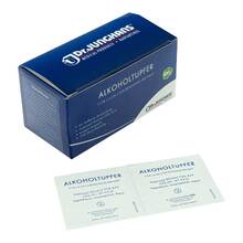 Abbildung: ALKOHOLTUPFER 3x6 cm steril 100 St, Tupfer PZN 08514684 