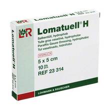 Abbildung: Lomatuell H Salbentüll 5x5 cm steril 10 St, Verband PZN 08534913 