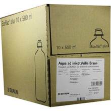 Abbildung: Aqua AD injectabilia Ecoflac Plus Infusionslösung  10X500 ml, Infusionslösung PZN 08609321 