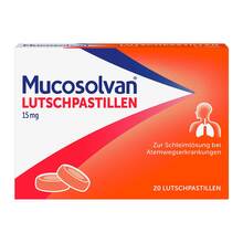 Abbildung: Mucosolvan Lutschpastillen 15 mg 20 St, Lutschpastillen PZN 08648479 