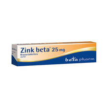 Abbildung: Zink Beta 25 Brausetabletten 20 St, Brausetabletten PZN 08653457 